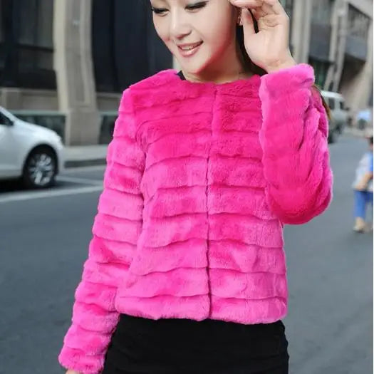 2023 Winter Vintage Fur Coat Womens Short Trench Faux Fur Jacket Hairy Overcoat Artificial Fur Coat Women Faux Fur Coats