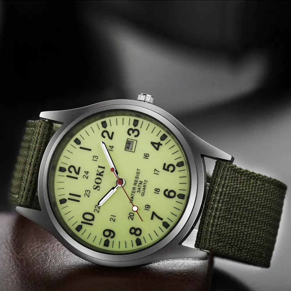 SOKI Men's Nylon 30m Waterproof Quartz Wristwatches Luxury Watch Men Designer Brand Famous Business Watch Male Smart Saat Erkek