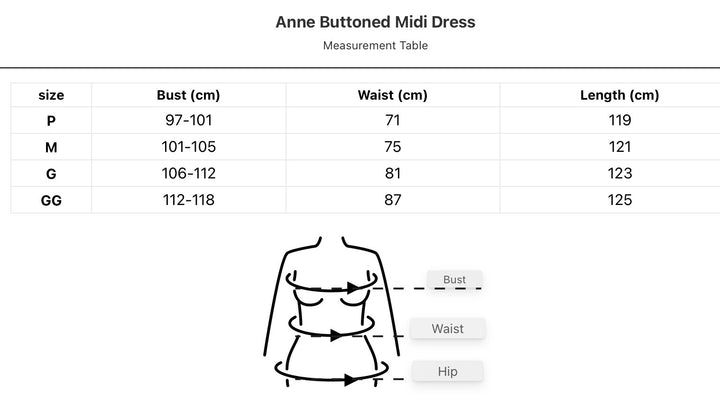 Midi Dress with Buttons Anne